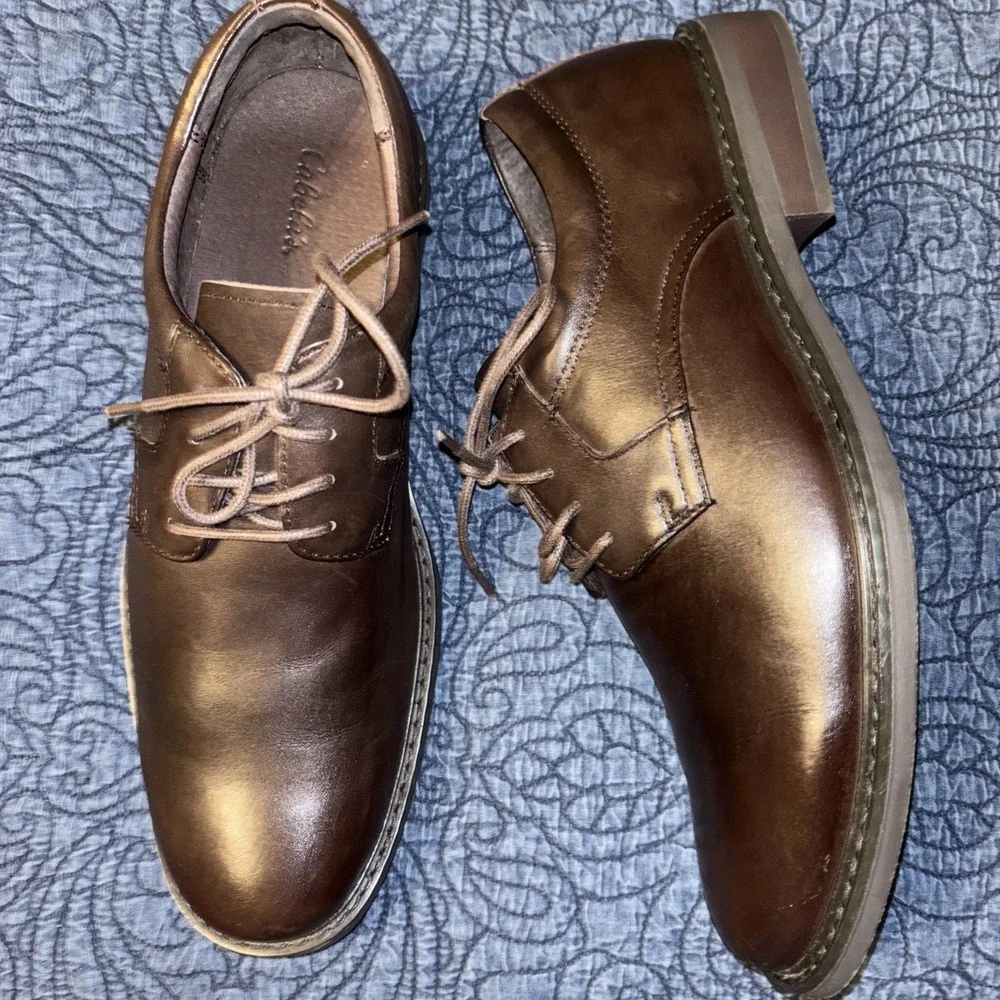 Cabelas Men's 10.5 D Brown Leather Lace Up Dress Oxford Shoes New